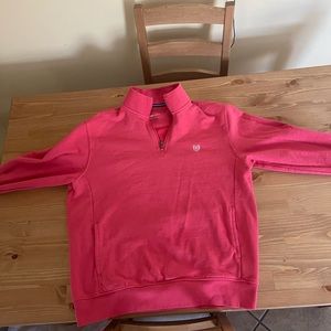 Mens large Chaps 1/4 zip pullover sweater (dark pink)